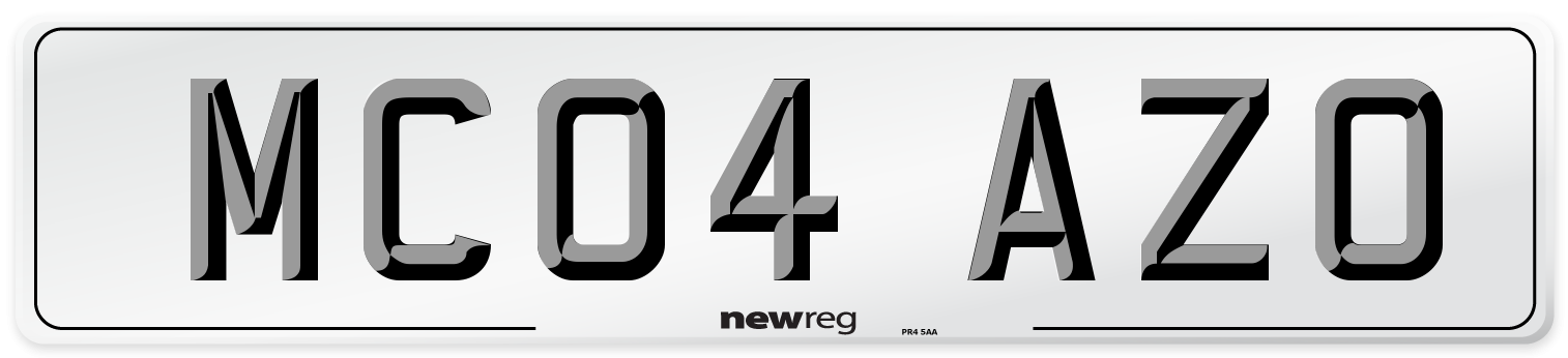 MC04 AZO Number Plate from New Reg